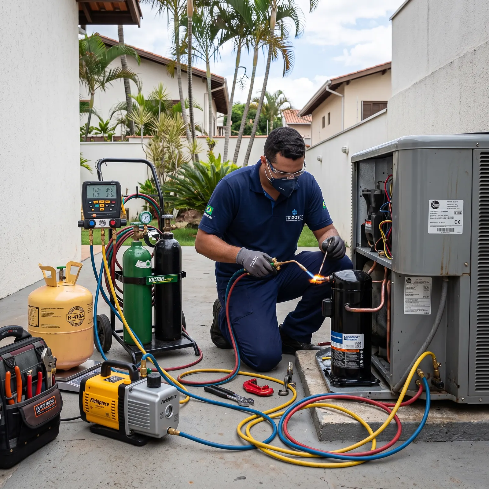 Troca de compressor da unidade externa