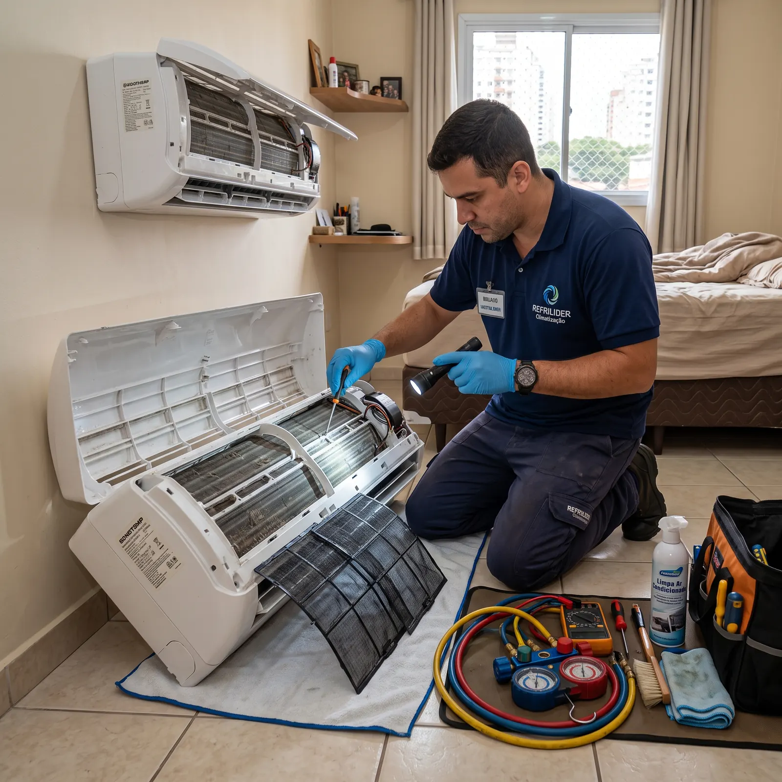 Manutenção preventiva com inspeção de filtros